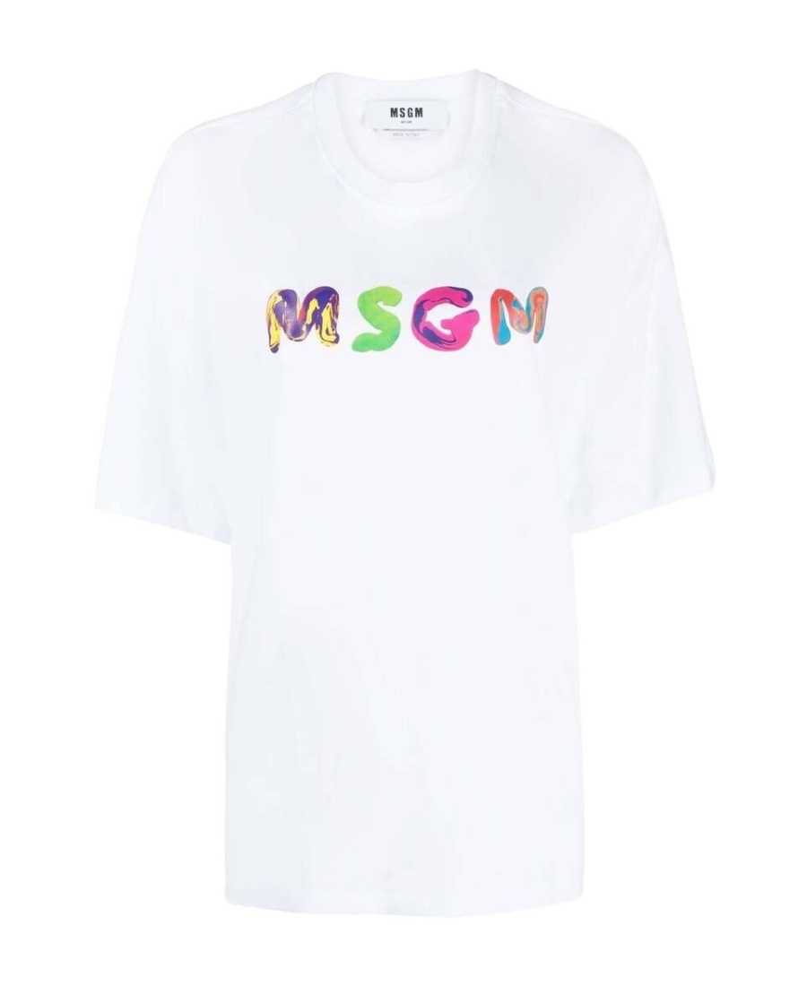 Msgm Logo-print Detail T-shirt In White