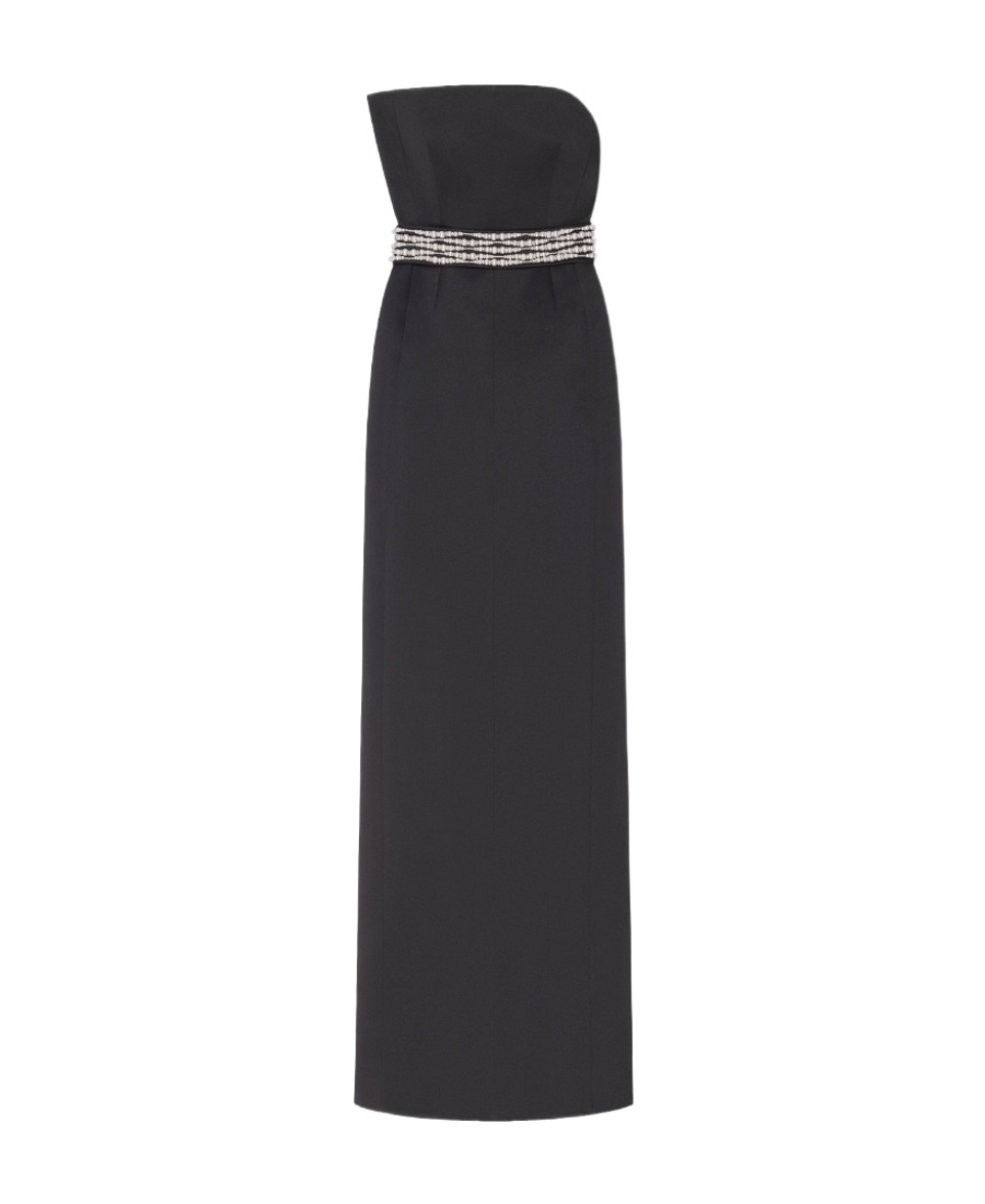 GIVENCHY EVENING BUSTIER DRESS IN SATIN WITH PEARL BELT