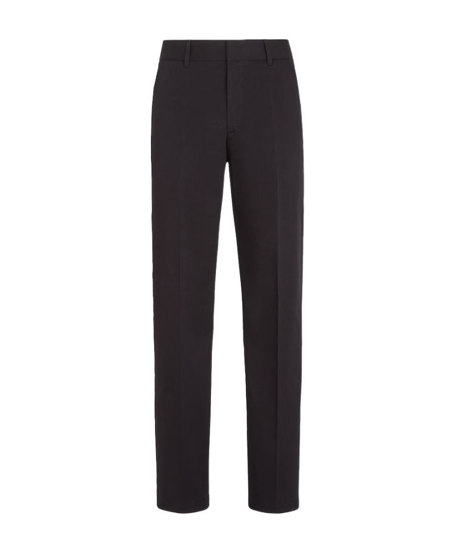 Fendi Logo Patch Casual Pants In Black
