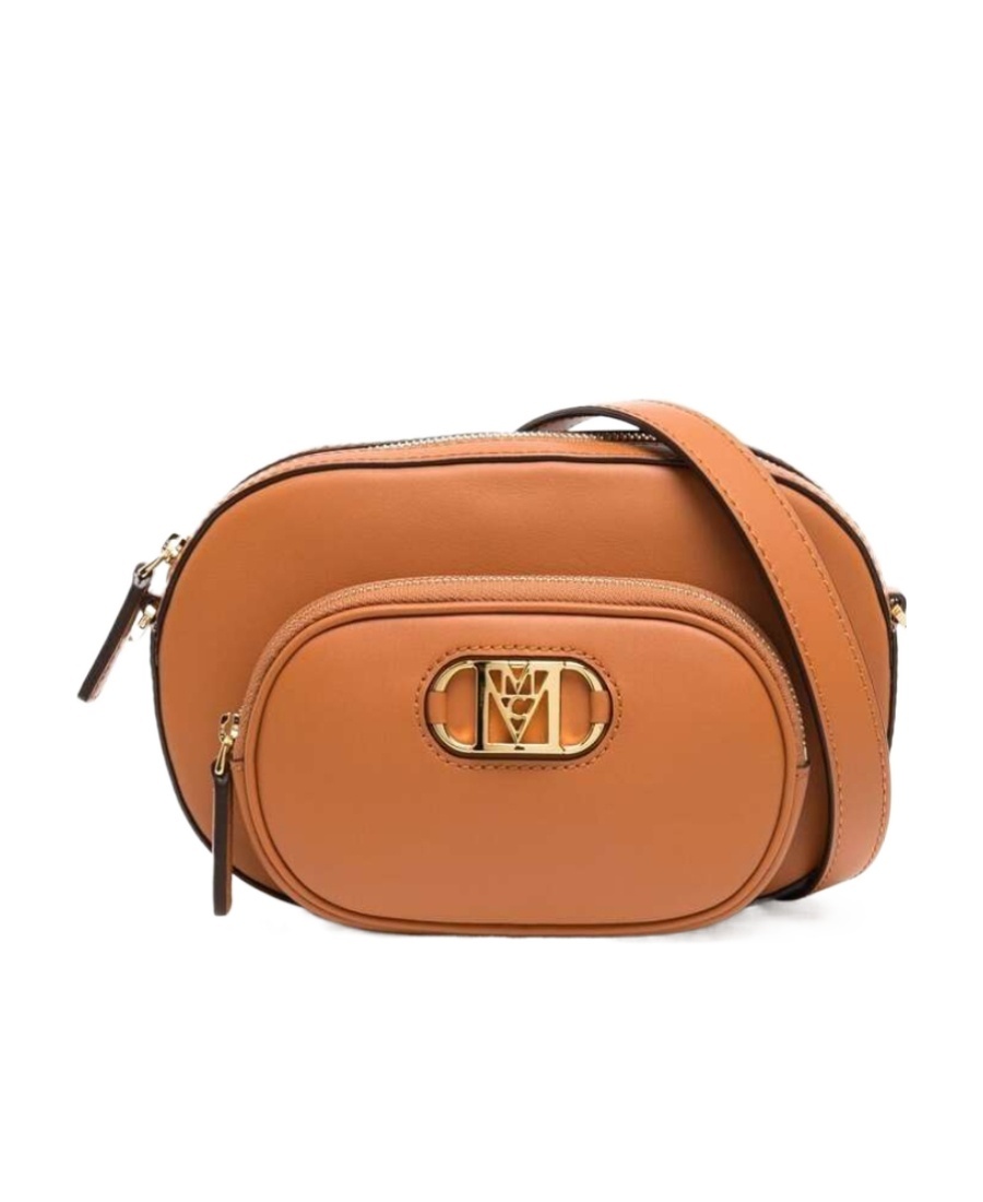 Mcm Mode Travia Logo Plaque Mini Crossbody Bag In Orange