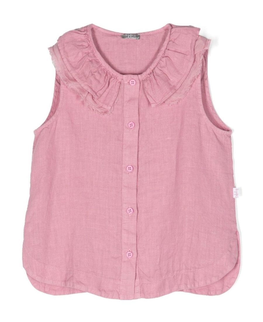 Il Gufo Ruffle-trim Sleeveless Blouse In Pink