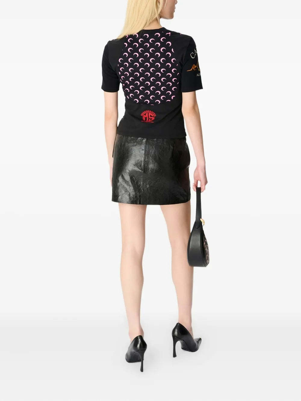 Marine Serre Patterned Knitted T-shirt In Black