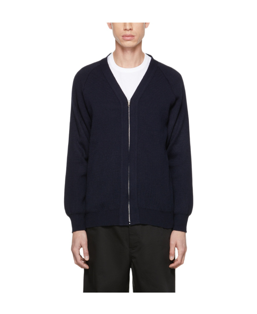 Comme Des Garçons V-neck Knitted Cardigan In Black