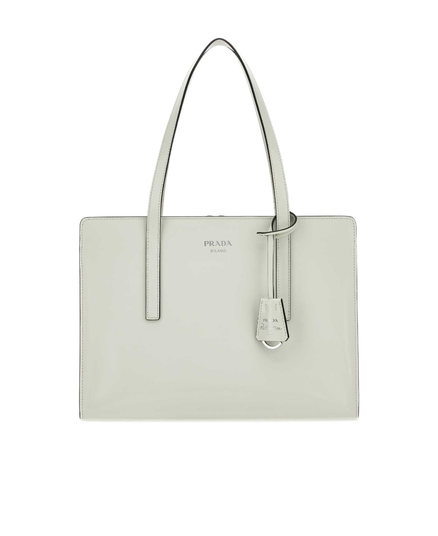 Prada Logo Handbag In White