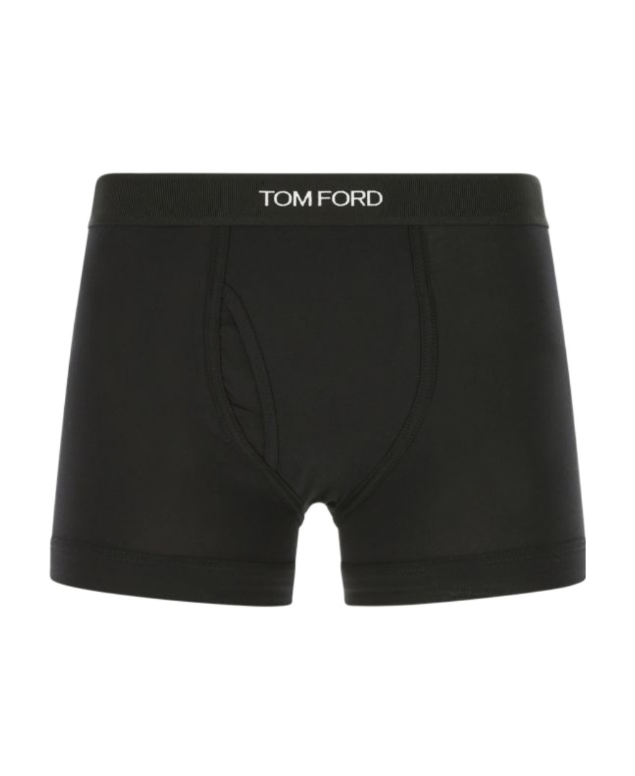 Tom Ford Mens Black Logo-embroidered Cotton-blend Jersey Boxers In Black