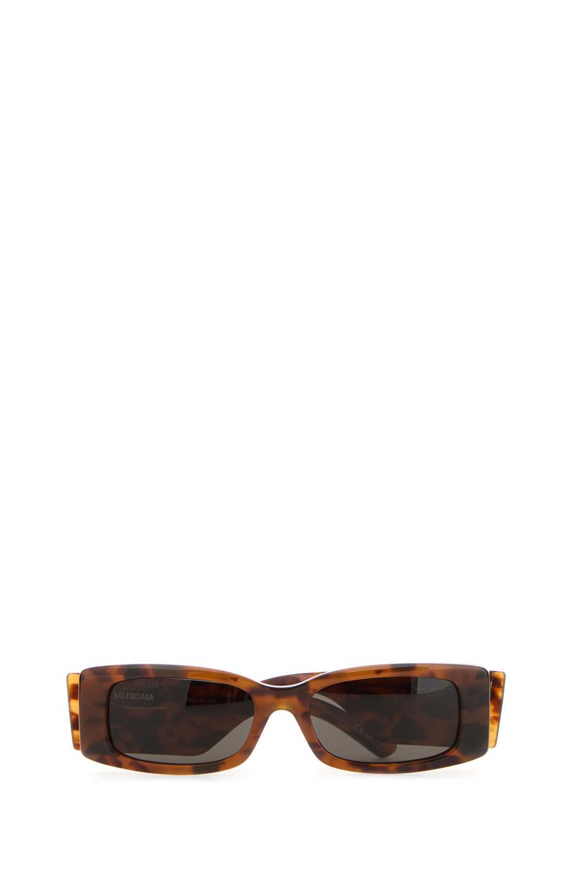 Balenciaga Printed Acetate Max Rectangle Sunglasses In Brown