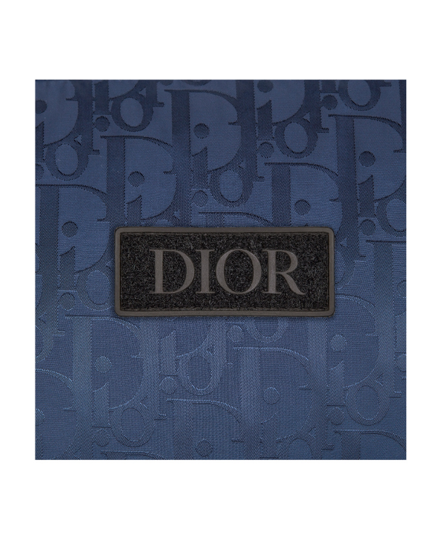 Dior Long-sleeved Quilted Down Jacket In Blue