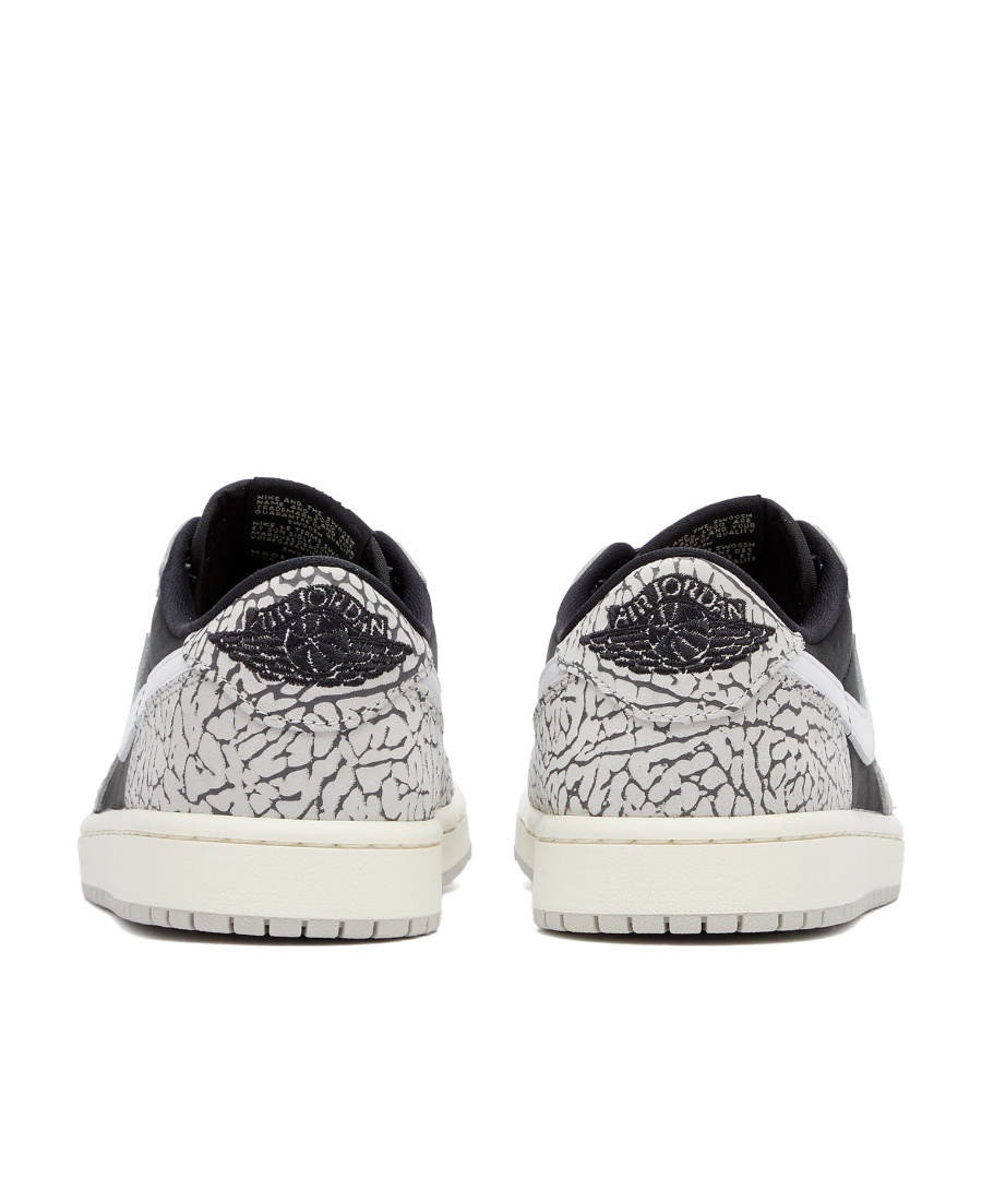 Nike Womens Black Grey White Air Jordan 1 Low Leather Low-top Trainers In Gray