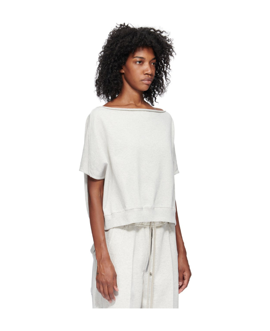Rick Owens Drkshdw Dagger Raw-cut T-shirt In White