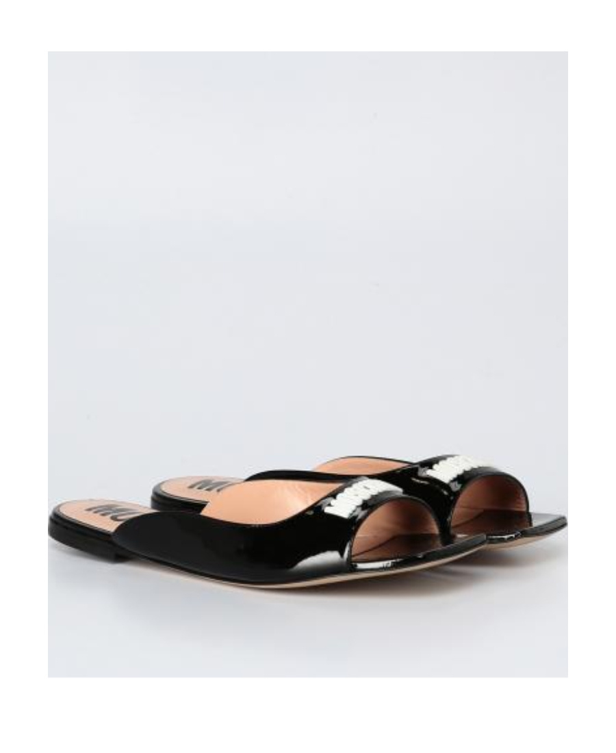 Shop Moschino Open-toed Slippers In Black
