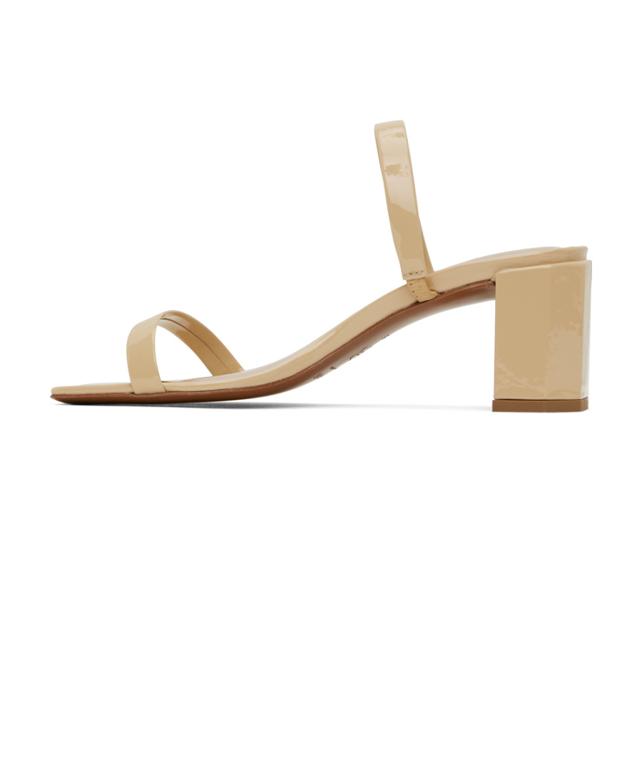 By Far Logo High-heeled Sandals In Nude
