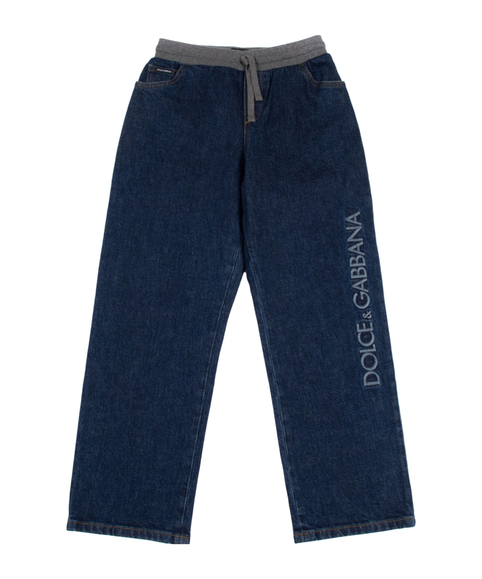Dolce & Gabbana Drawstring-waistband Jeans In Blue