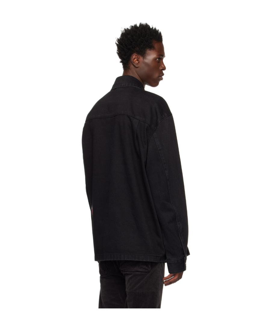 We11 Done Black Loose Fit Denim Shirt In Black