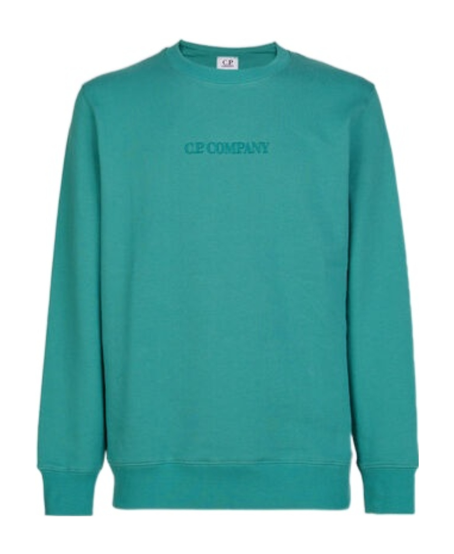 C.p. Company Logo Sweater In Green