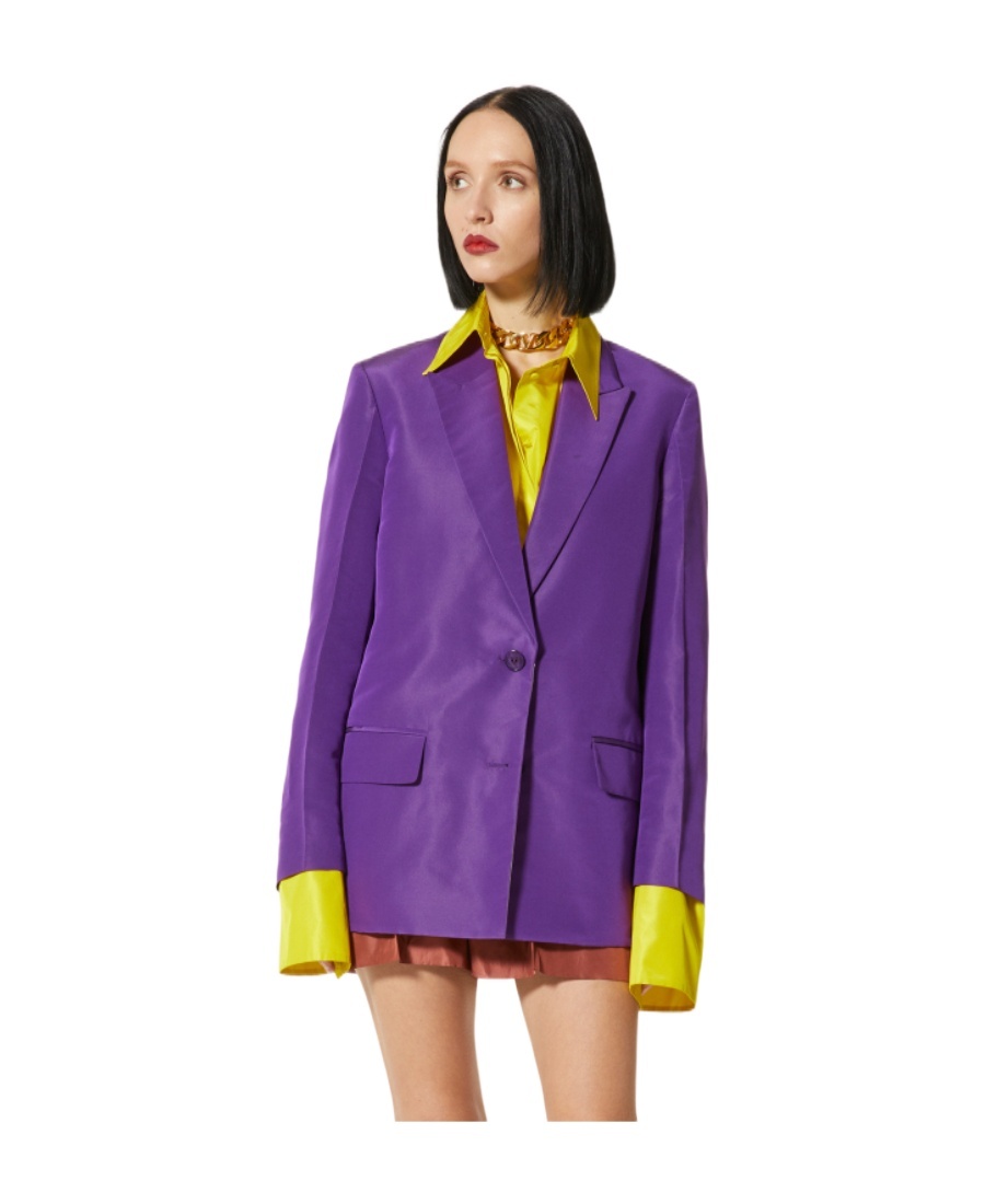 Valentino Peak-lapel Single-breasted Jacket In Purple