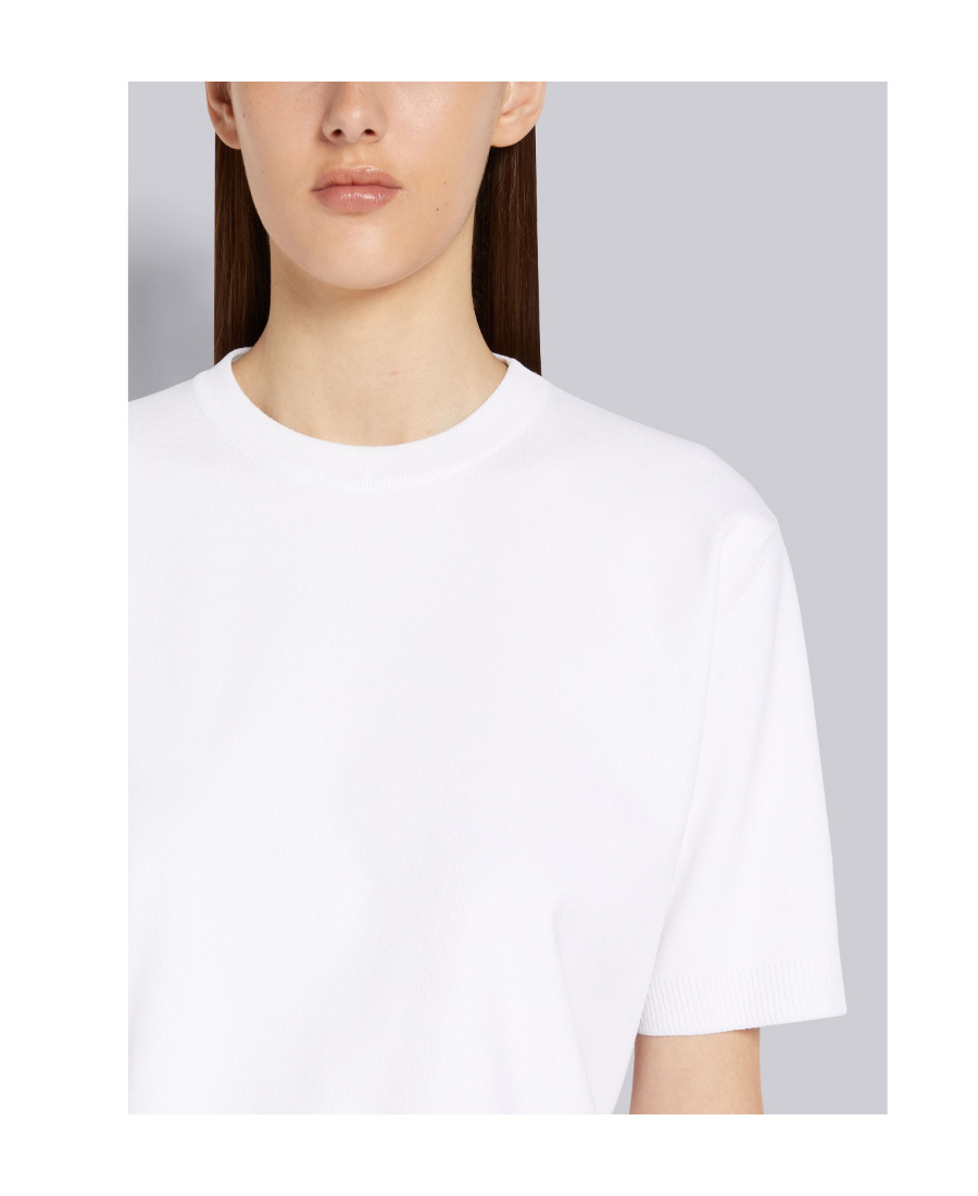 Thom Browne Rwb Intarsia-knit Top In White