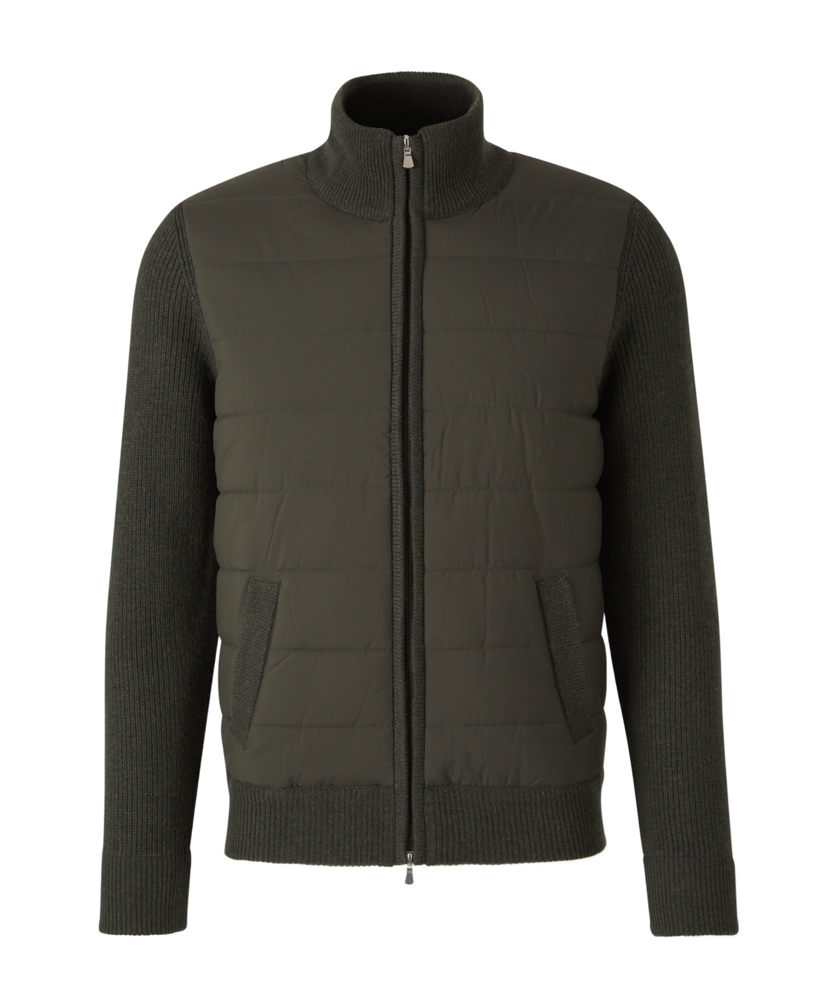 Gran Sasso Quilted Panel Cardigan In Black