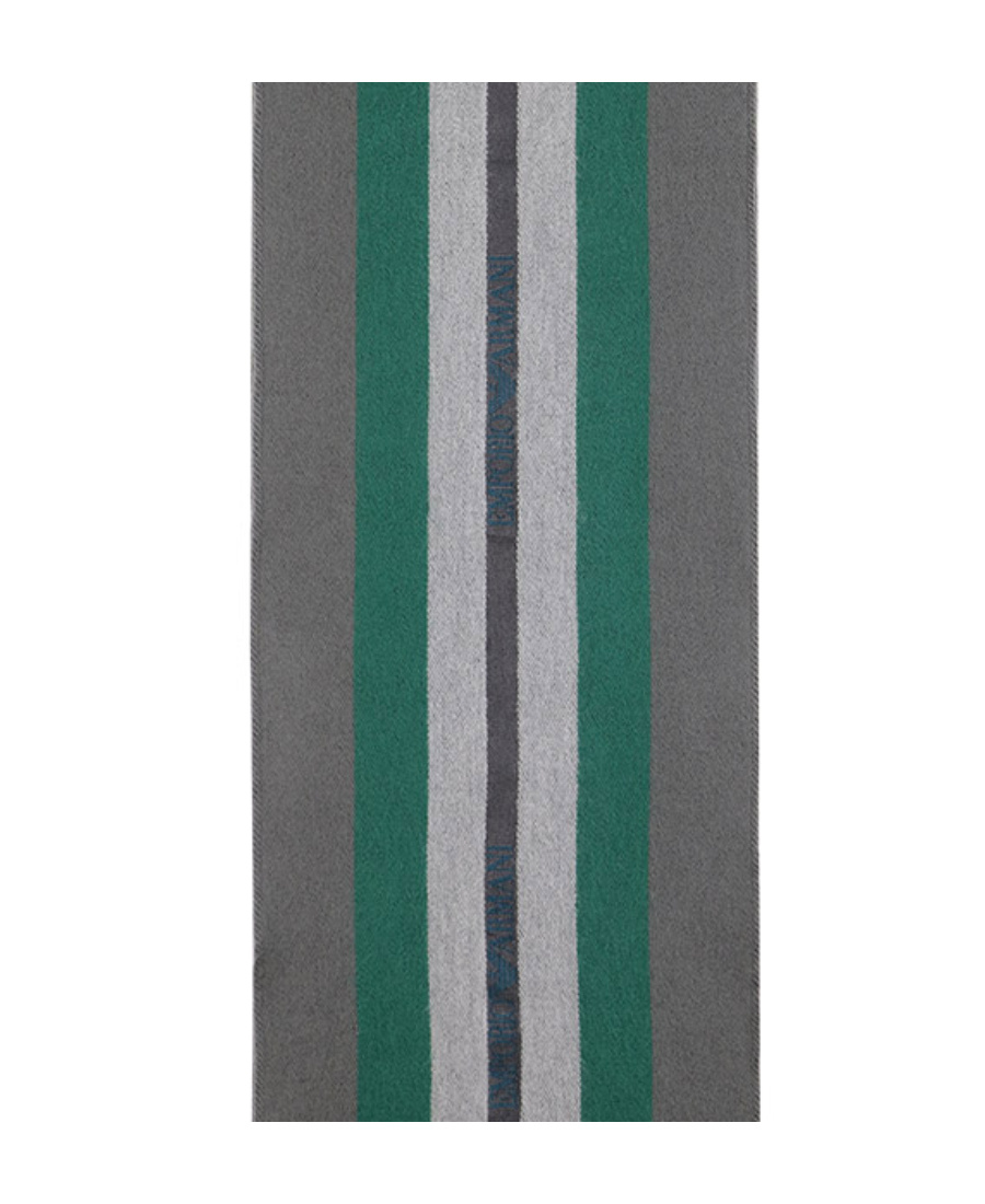 Emporio Armani Logo Inlaid Scarf In Gray