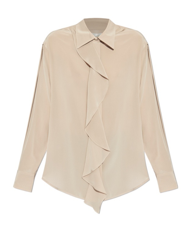 Shop Victoria Beckham Silk Shirt In Nude