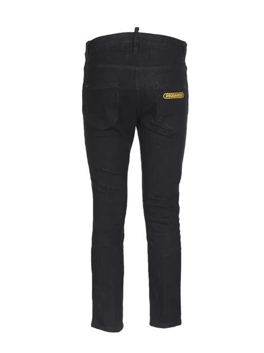 Dsquared2 Black Denim Stretch Jeans In Black