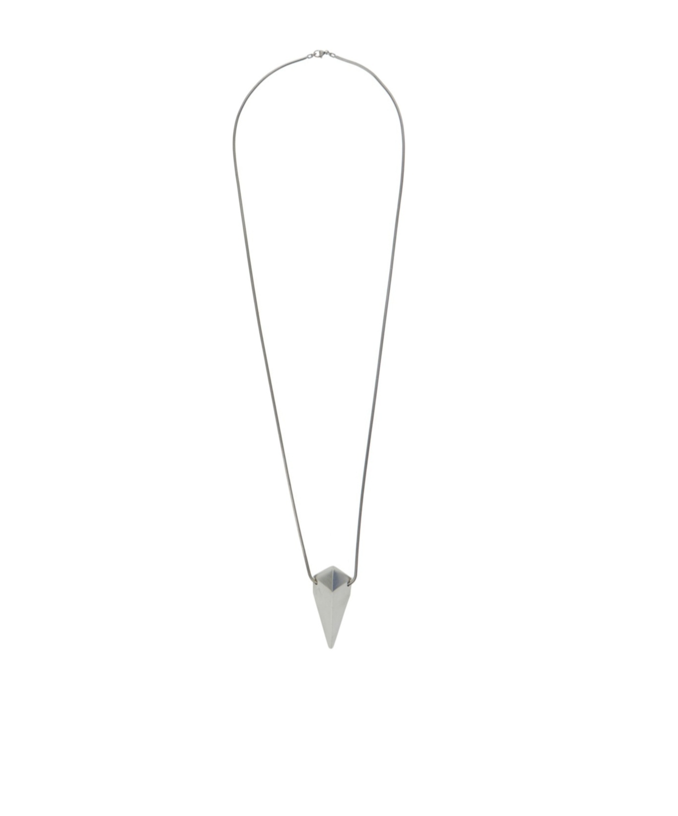 Rick Owens Geometric Pendant Necklace In White