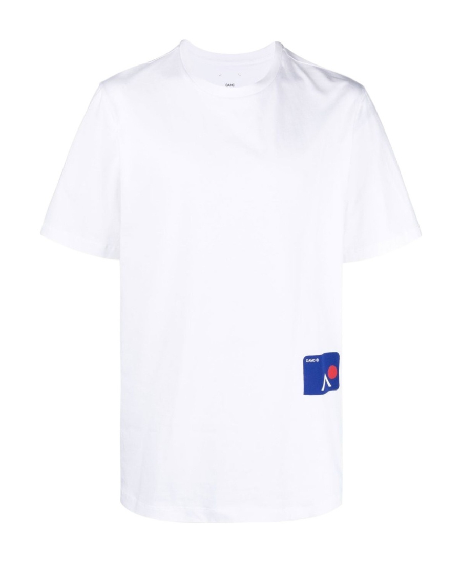 Oamc T-shirt With Round Neck And Short Sleeves In White