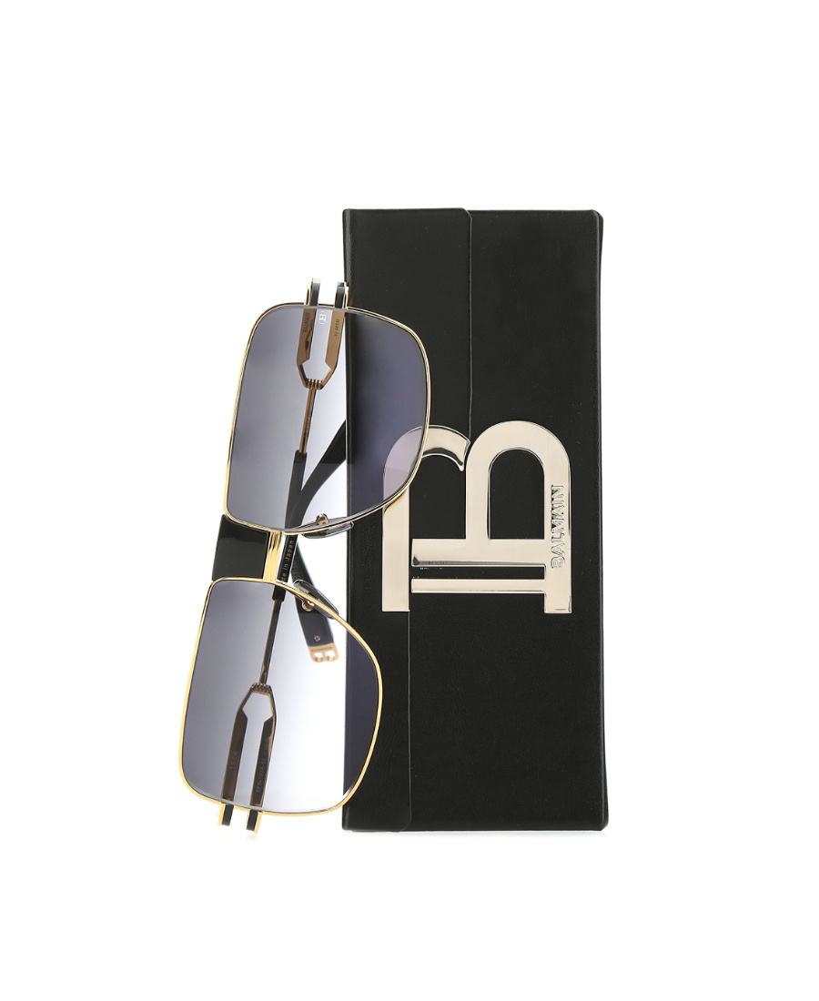 BALMAIN GRAY GRADIENT LENS LOGO SUNGLASSES