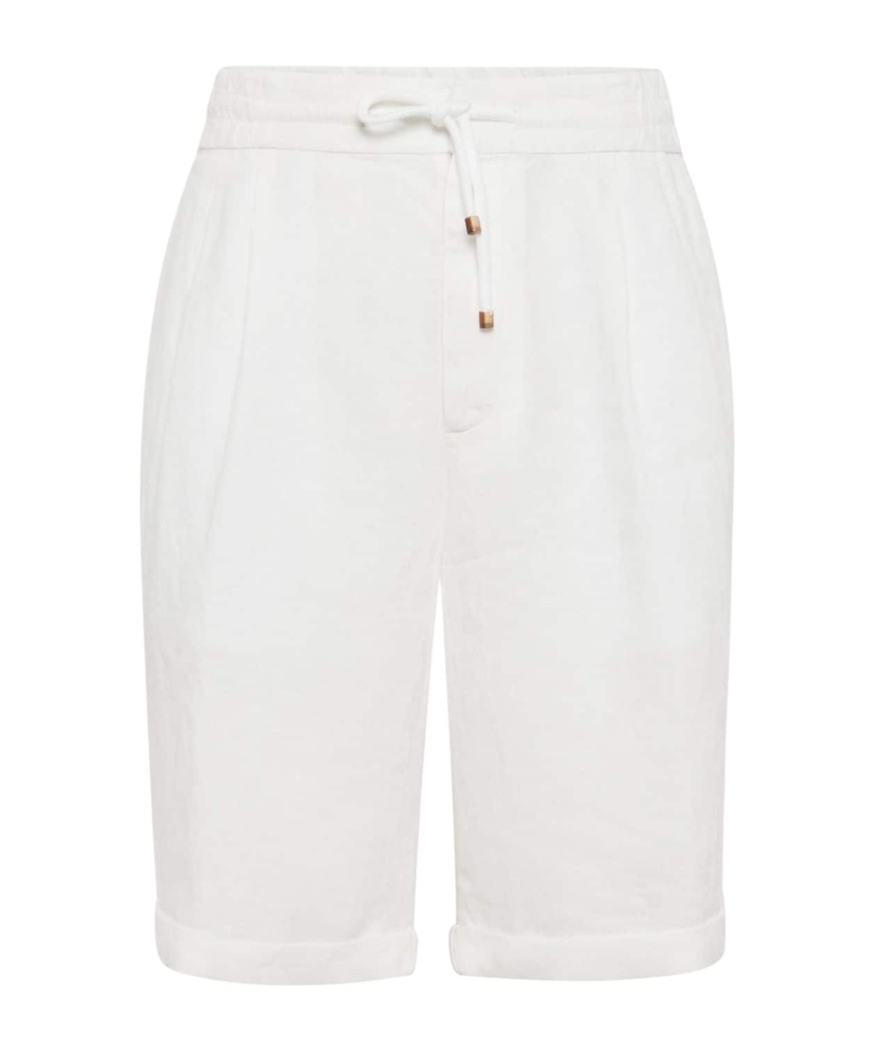 Brunello Cucinelli Linen And Cotton Shorts In White