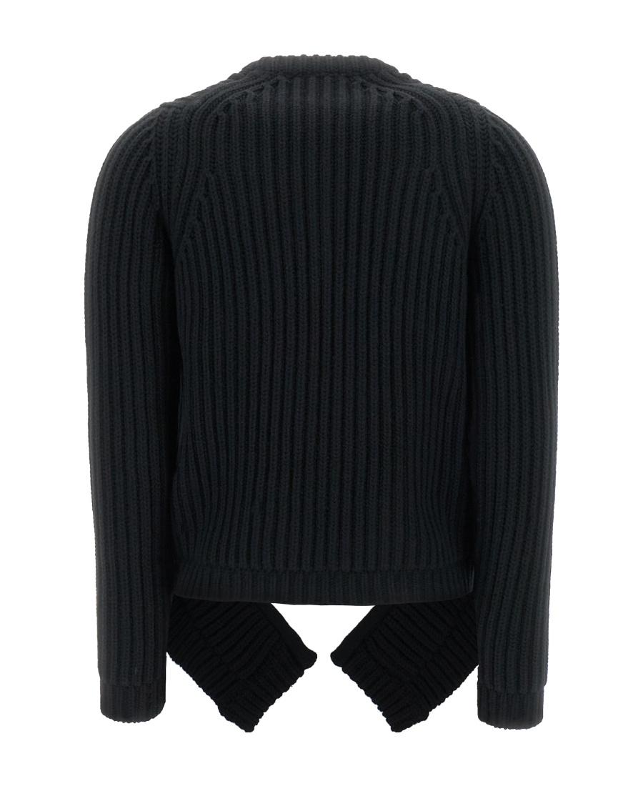 Off-white Layered Ribbed-knit Jumper In Black