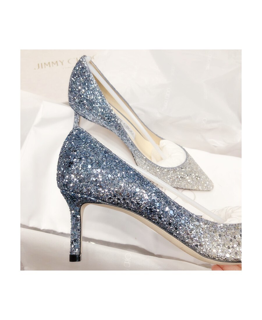 Jimmy Choo Multicolor Glitter Fabric Romy 85 Pumps In Multicolor