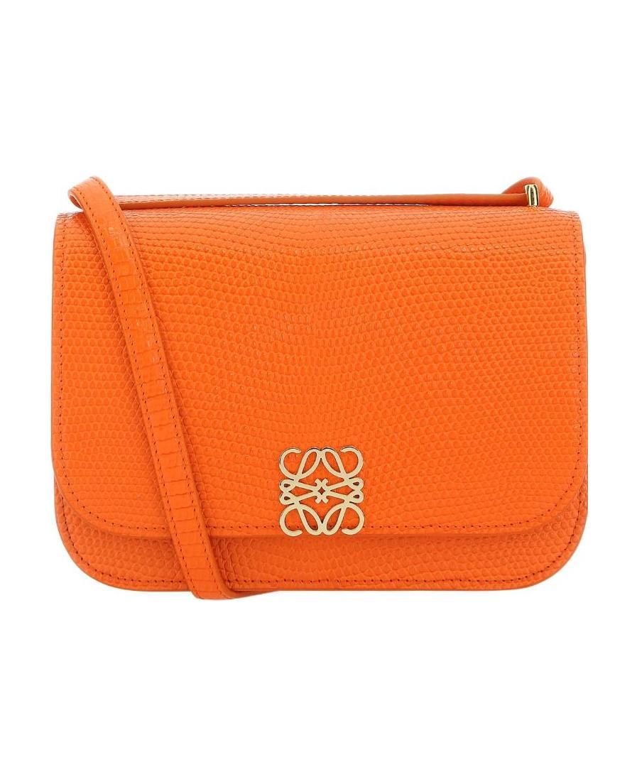 Loewe Mini Puzzle Leather Shoulder Bag In Orange