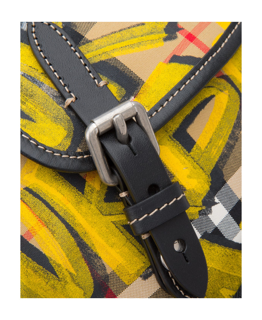 Burberry Classic Plaid Graffiti Backpack In Multicolor