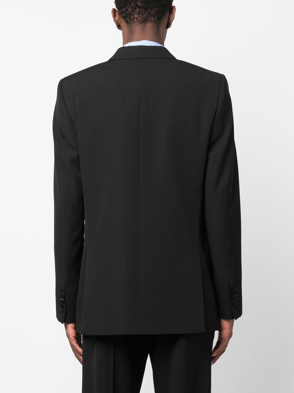 Lanvin Double-breasted Peak Lapel Blazer In Black