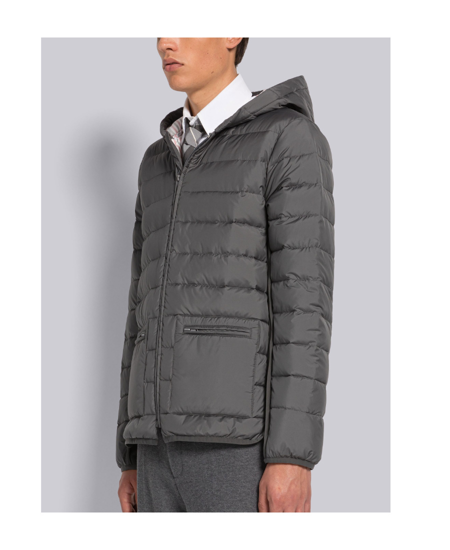 Thom Browne Zip-front Padded Jacket In Black