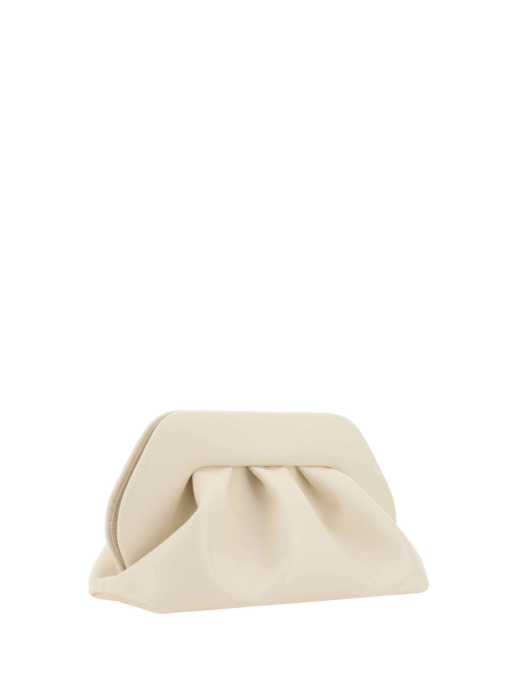 Themoirè Pleated Soft Finish Structured Clutch Bag In Brown