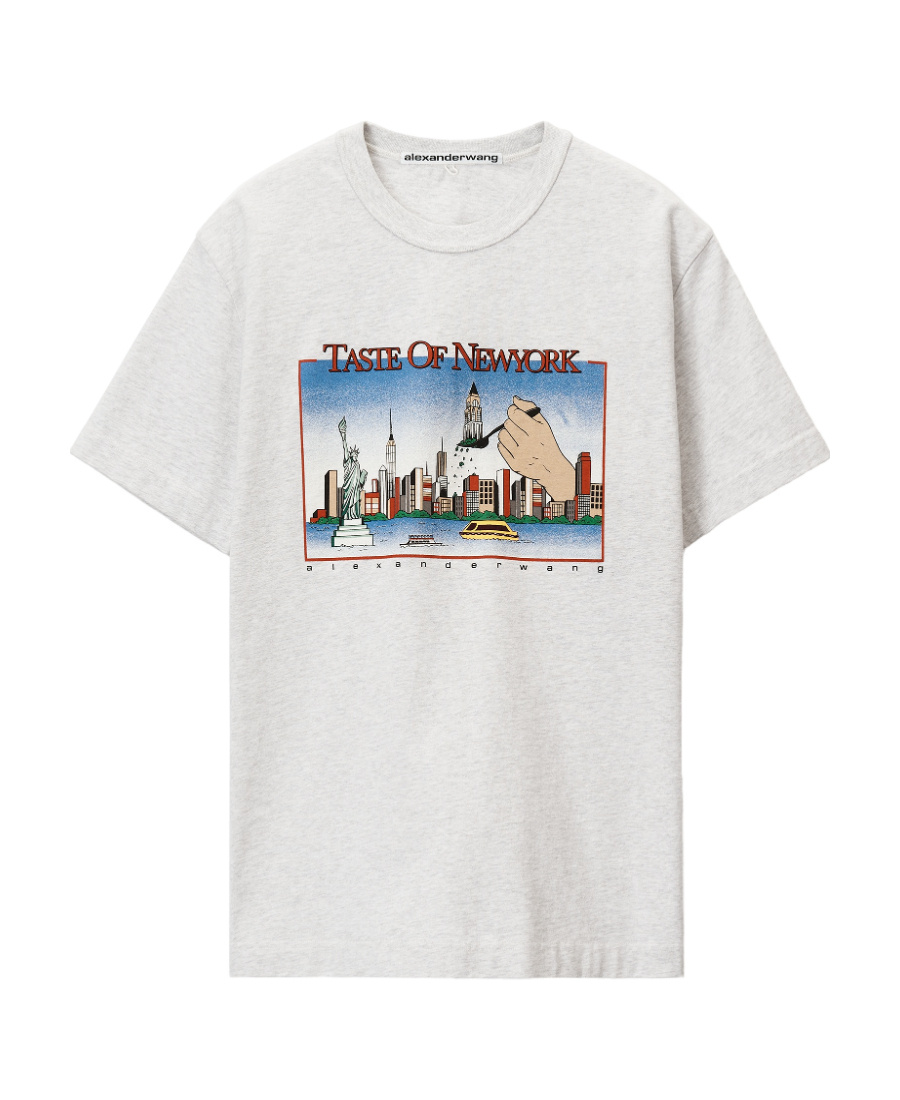 Alexander Wang Graphic-print Cotton T-shirt In Gray