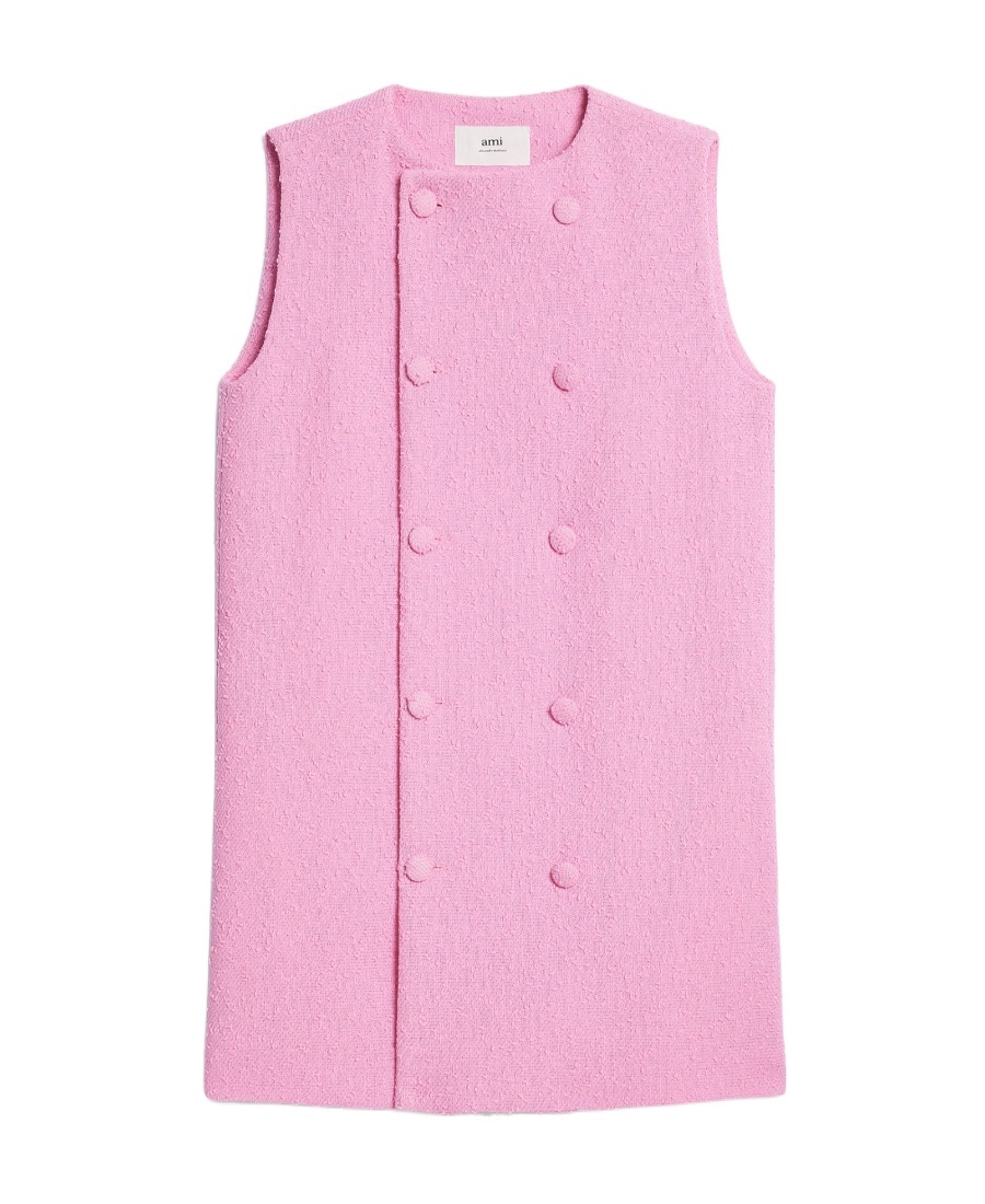 Ami Alexandre Mattiussi Textured Mini Dress In Pink