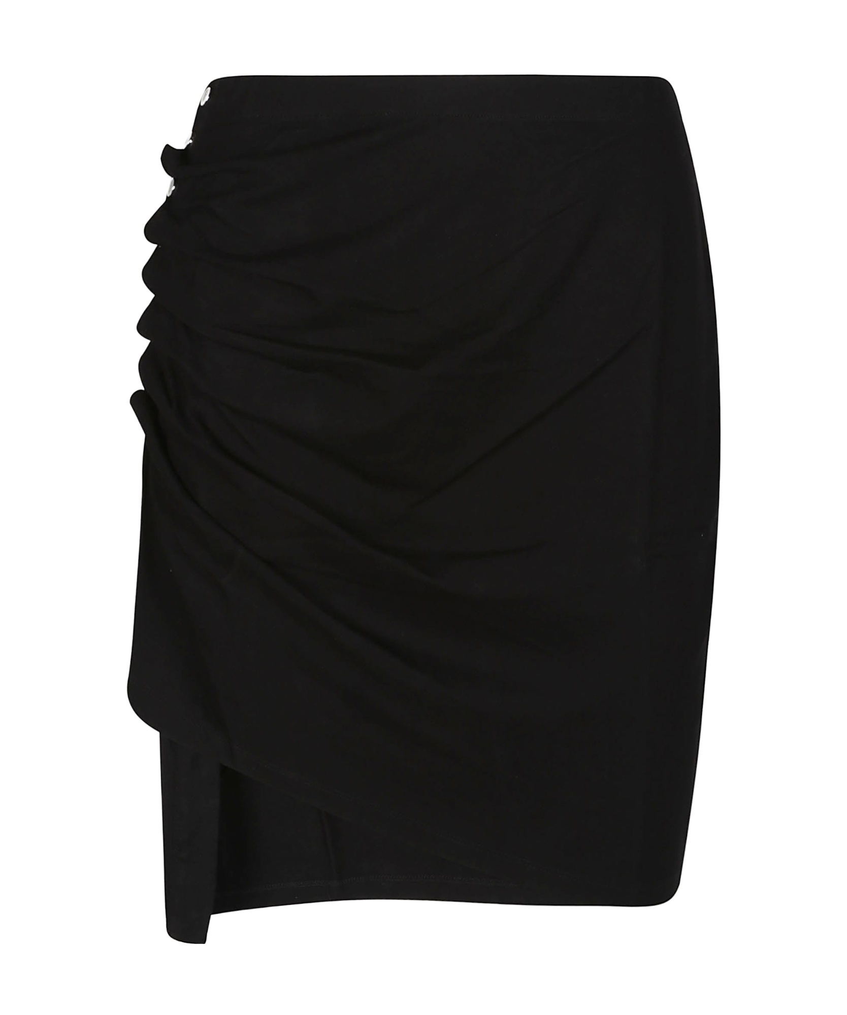 Rabanne Ruched-detail Asymmetric Miniskirt In Black