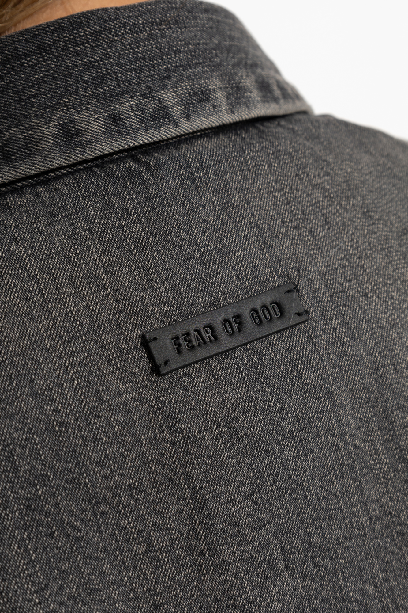 Fear Of God Vented Denim Shirt In Grey