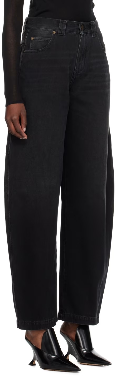 Darkpark Black Audrey Barrel Leg Jeans In Black