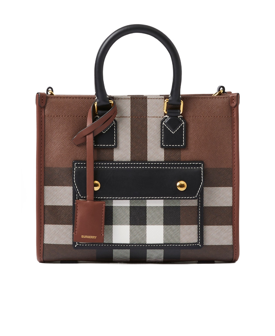 BURBERRY CHECKED TOTE BAG