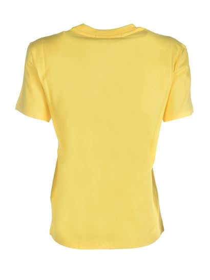 Msgm Round-necked Logo T-shirt In Yellow