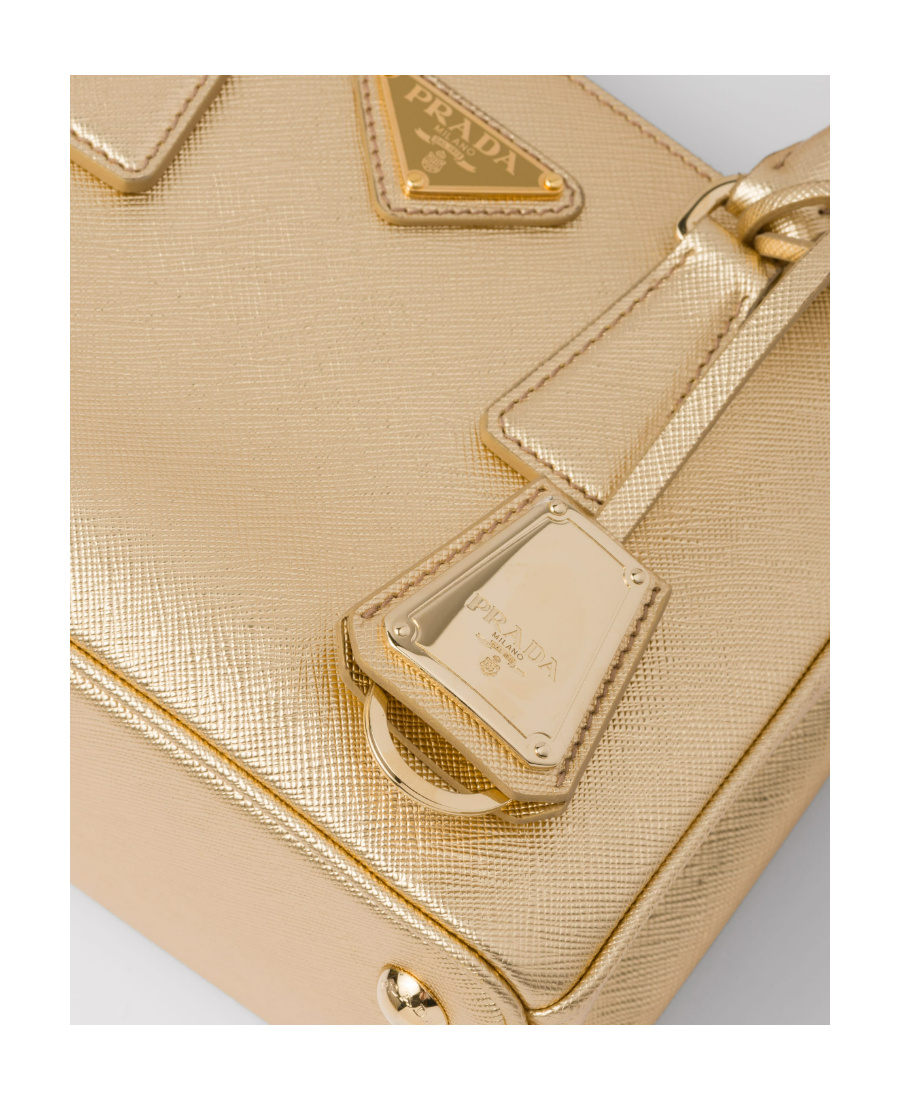 Prada Women Galleria Saffiano Leather Mini Bag In Yellow