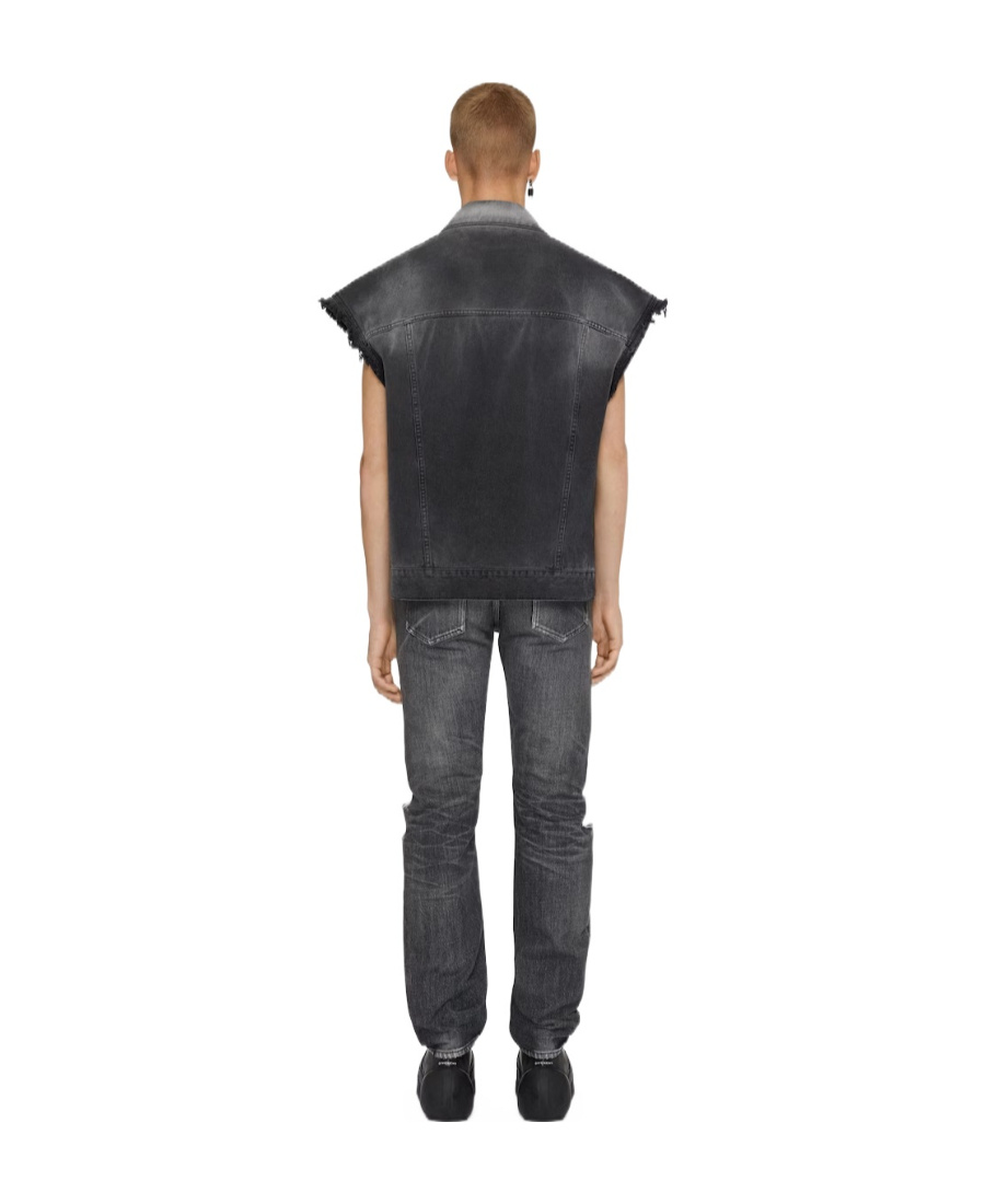 Givenchy Distressed Straight-leg Denim Jeans In Black