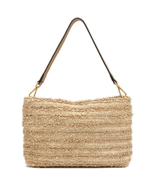 Gianni Chiarini Woven Shoulder Bag In Nude