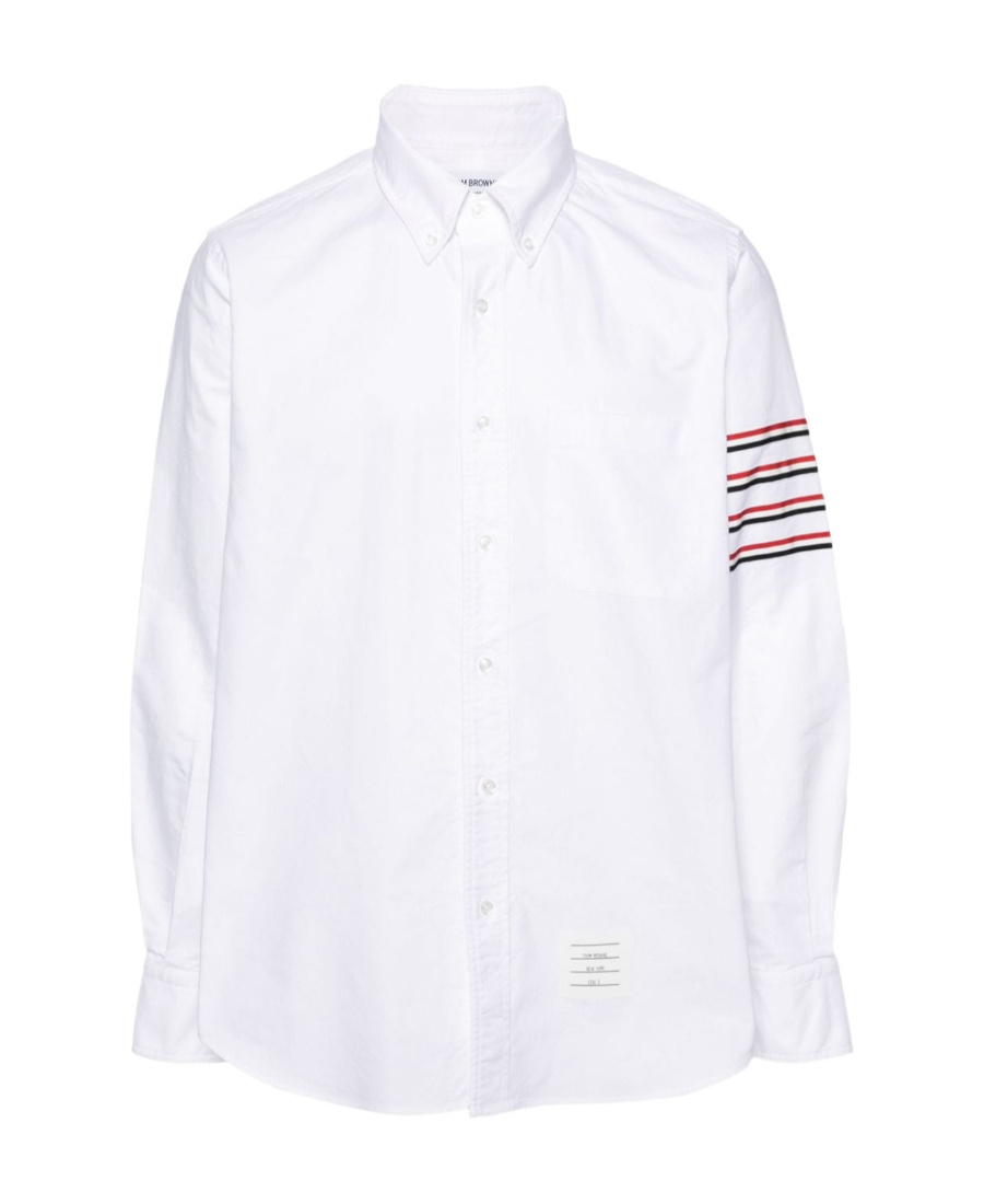 Thom Browne 4-bar Long-sleeve Cotton Shirt In White