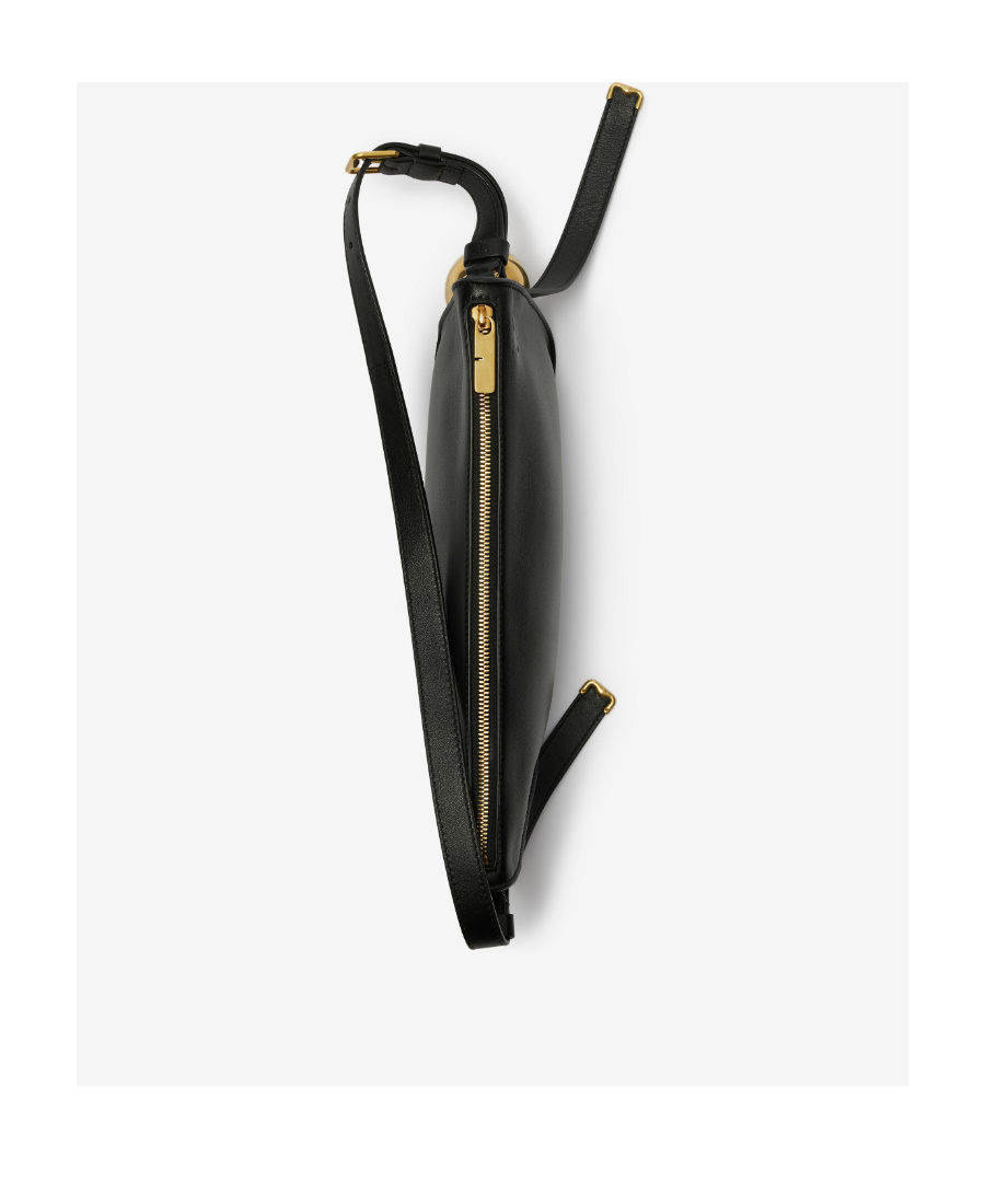 Burberry Charm-detail Leather Shoulder Bag In Black
