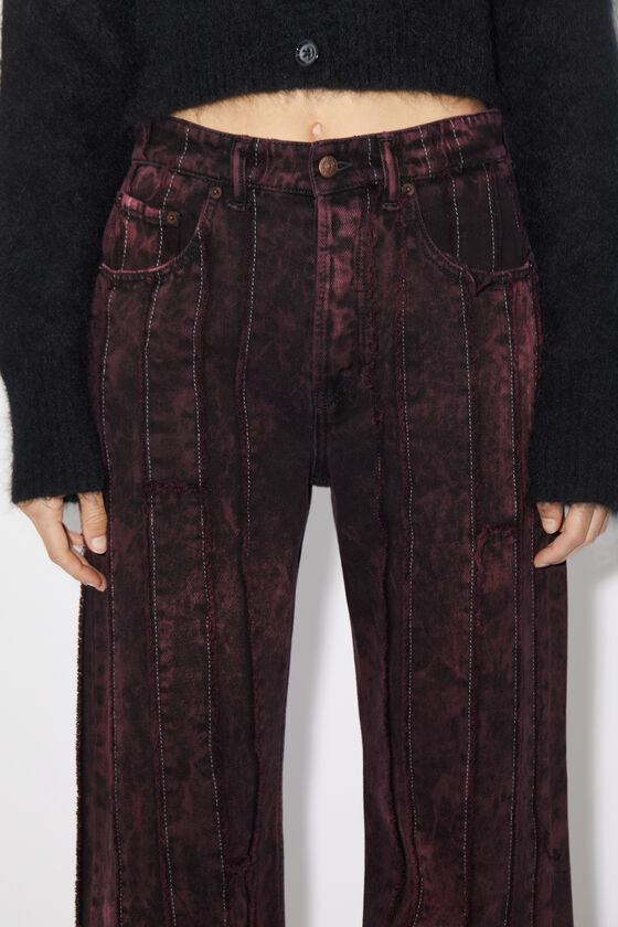 Acne Studios Stitched Striped Denim Trousers In Black
