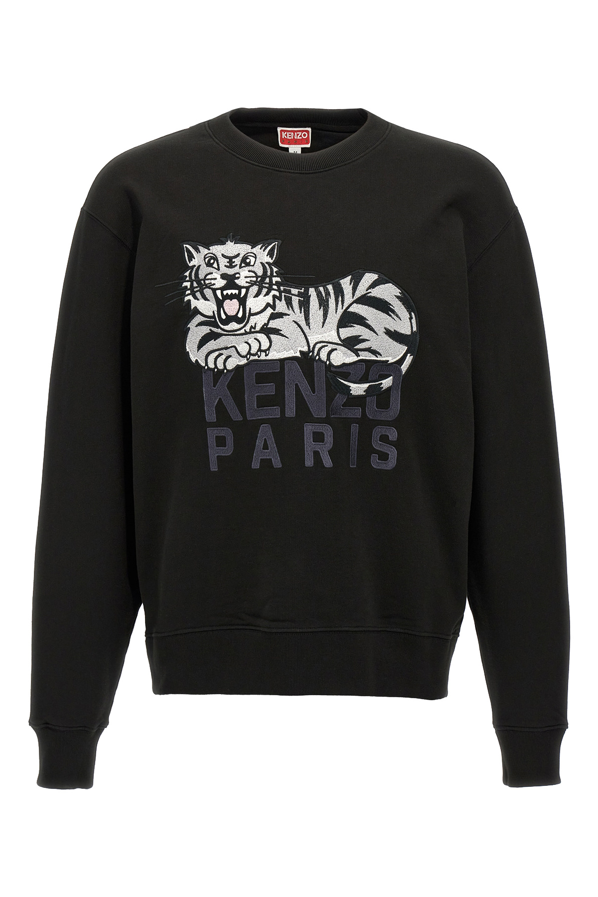Kenzo "happy Tiger" Sweatshirt In Black