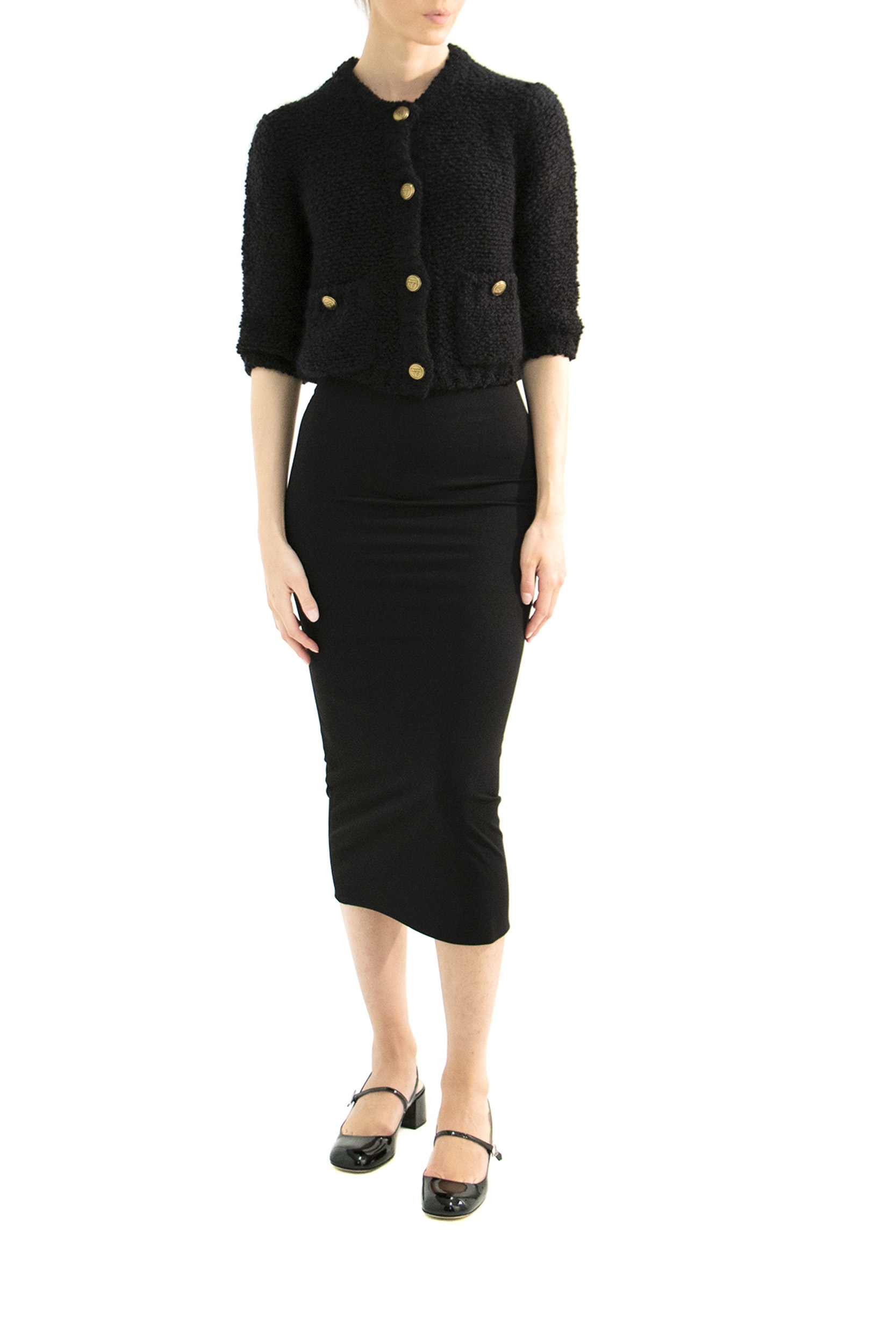 Prada Bouclé Mohair Cardigan In Black
